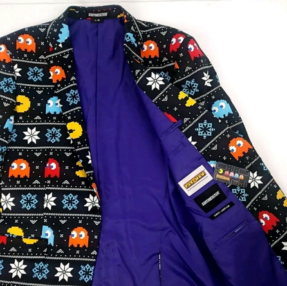 Suitmeister Pac Man Slim Fit Christmas Blazer - Picture 4 of 8